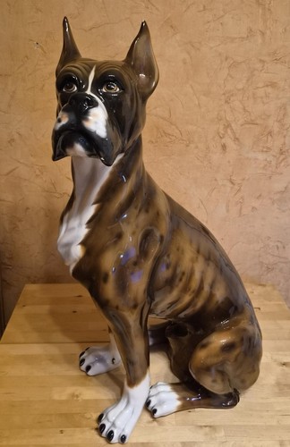 Große keramik bodenfigur hund - keramik,